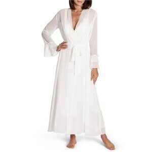 In Bloom Jonquil Bridal Lace V-Neck Sleeveless Ruffle Ivory Nightgown Robe Set S